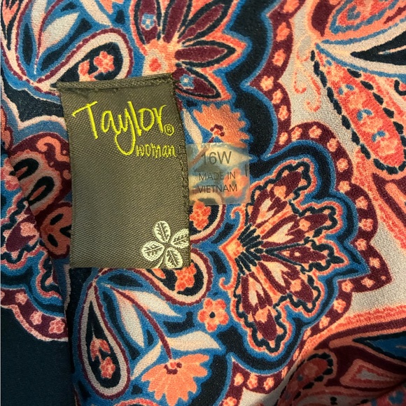 Taylor Women Elegant Sheath Medallion Midi Dress 16W - Picture 3 of 3